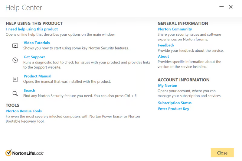 Norton pagalbos centras